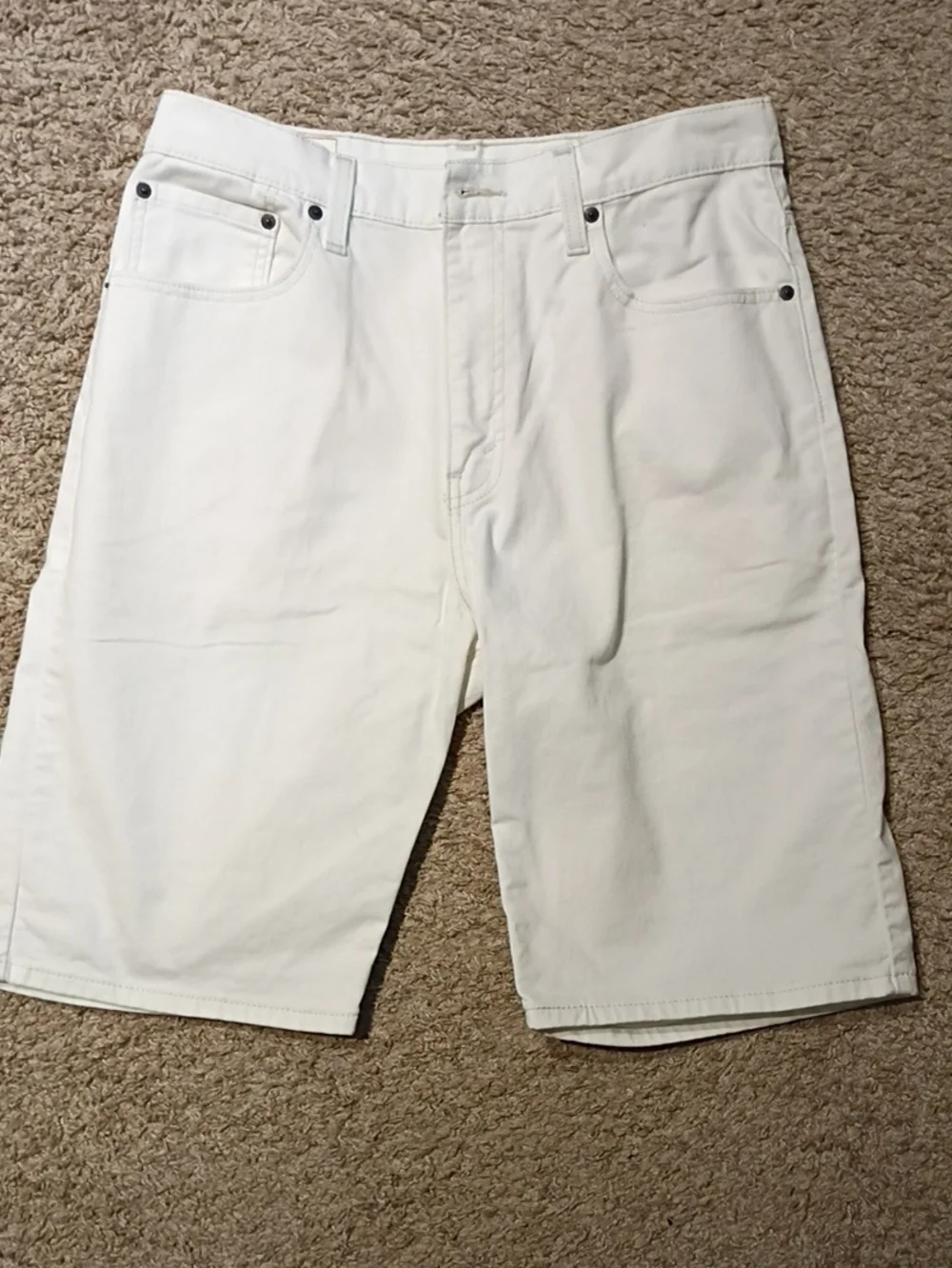Levi's White Flat-Front Men's Shorts